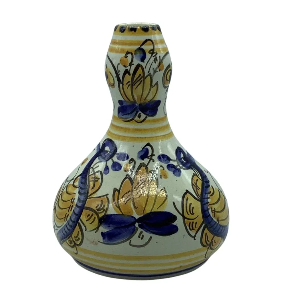 Vintage German Ceramic Vase With Floral Motif 7